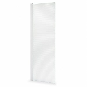Lot 15 parois de douche fixes 76-82 x 190 cm – profilé blanc, verre sérigraphié perle