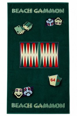 Lot 600 serviettes de plage backgammon + sac + dés – neuves