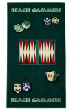 Lot 600 serviettes de plage backgammon + sac + dés – neuves