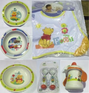 Lot vaisselle PP licence Winnie et Cars