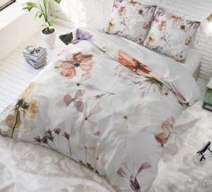 "Lovely Flowers" Set 2/3 pcs Parure de Lit 100% Coton Housse de Couette+Taie d'Oreiller...