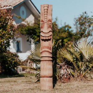 Grossiste Statue Tiki, Totem Kho Lanta, Totem bois extérieur, Totem décoratif pierre na...