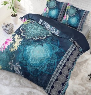 "Luna" Set 2/3 pcs Parure de Lit 100% Coton Housse de Couette+Taie d'Oreiller 140-200...