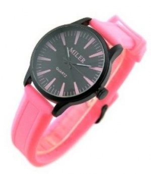 Montre bracelet miler en slicone ( rose )