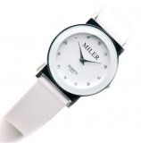 Magnifique montre fantaise Miler, avec bracelet en silicone et cadran incruste de crystaux