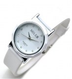 Montre fantaisie tendance en silicone, ornée de cristaux dans le cadran. ( blanche)