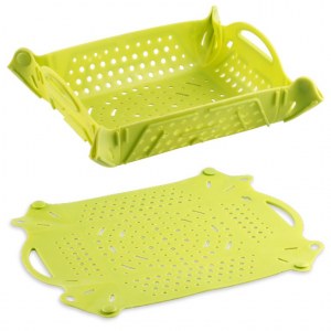 Panier multi-usages 3 en 1, Passoire/ tapis d'évier/ Panier légumes et fruits en silico...