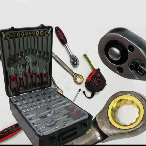 Malette à outils 186 pieces, avec cliquet doré