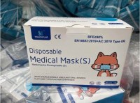 Stock masque chirurgical enfant - YINHONYUHE (blanc avec motif)