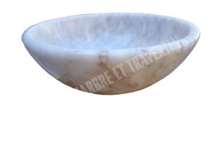 Marbre Afyon Jaune Vasque Modèle Bol Arrondi