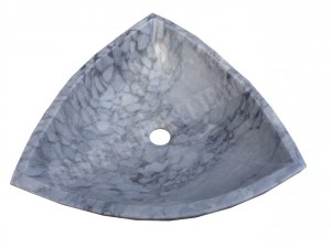 Marbre Gris Afyon Tiger Vasque Modèle Triangle 40x40 cm