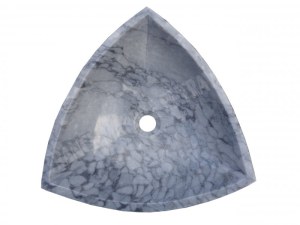 Marbre Gris Afyon Tiger Vasque Modèle Triangle 40x40 cm