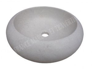 Marbre Beige Clair Marfil Vasque Modèle Lentille