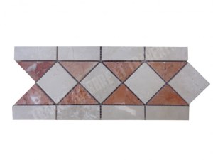 Marbre Frise Beige - Rouge 28,5x12 cm