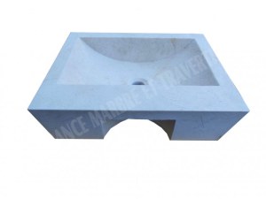 Marbre Marfil Beige Évier 50x40 cm