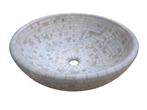 Marbre Beige Marfil Mosaique Vasque Modèle Bol