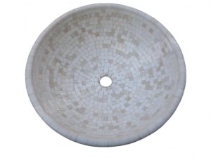 Marbre Beige Marfil Mosaique Vasque Modèle Bol