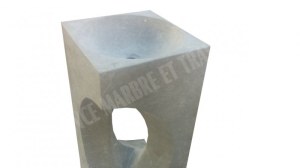 Marbre Beige Marfil Piédestal Vasque 40x40 cm