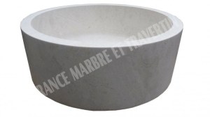 Marbre Beige Marfil Vasque Modèle Cylindre