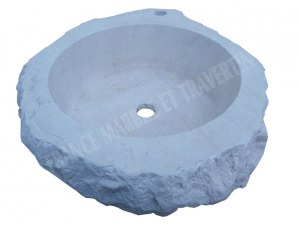 Marbre Beige Marfil Vasque Lave Main Angle 45x45 cm