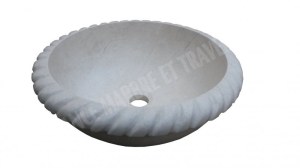 Marbre Beige Marfil Vasque Modèle Bol Corde