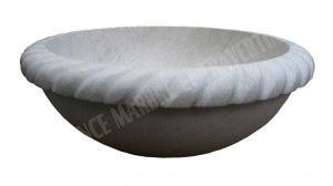 Marbre Beige Marfil Vasque Modèle Bol Corde