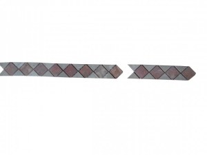 Marbre Frise Beige - Rouge 28x6 cm