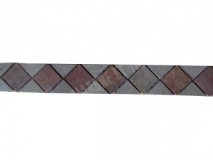 Marbre Frise Beige - Rouge 28x6 cm