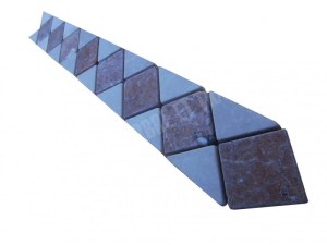 Marbre Frise Beige - Rouge 28x6 cm