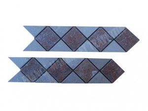 Marbre Frise Beige - Rouge 28x6 cm