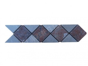 Marbre Frise Beige - Rouge 28x6 cm