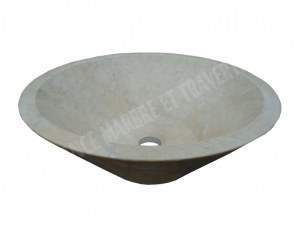 Marbre Beige Marfil Vasque Modèle Conique