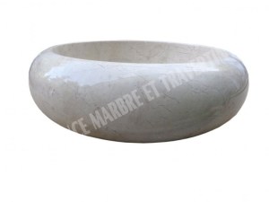 Marbre Beige Marfil Vasque Modèle Lentille