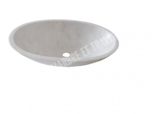 Marbre Blanc Afyon Vasque Modèle Ovale 50x40 cm
