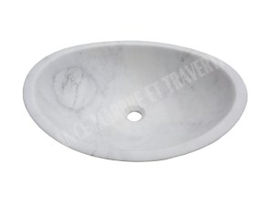 Marbre Blanc Carrare Turque Vasque Ovale 55x45 cm