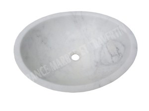 Marbre Blanc Carrare Turque Vasque Ovale 55x45 cm