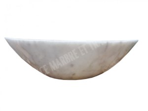 Marbre Blanc Carrare Turque Vasque Ovale 55x45 cm