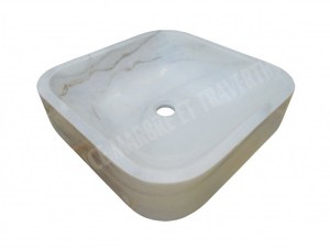 Marbre Blanc Carre Vasque 45x45 cm