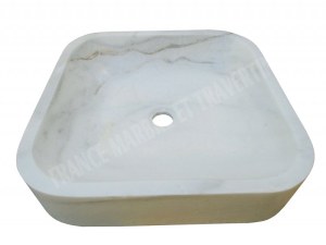 Marbre Blanc Carre Vasque 45x45 cm