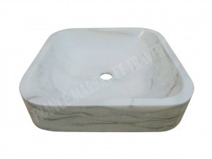 Marbre Blanc Carre Vasque 45x45 cm