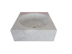 Marbre Blanc Carre Vasque 45x45 cm