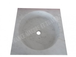 Marbre Blanc Carre Vasque 45x45 cm