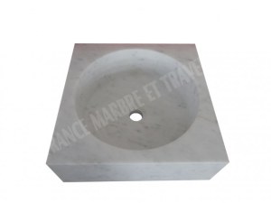 Marbre Blanc Carre Vasque 45x45 cm