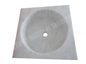 Marbre Blanc Carre Vasque 45x45 cm