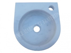 Marbre Blanc Vasque Lave Main Petit Angle 26x28 cm