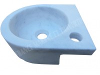 Marbre Blanc Vasque Lave Main Petit Angle 26x28 cm