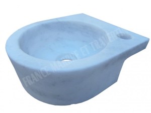 Marbre Blanc Vasque Lave Main Petit Angle 26x28 cm