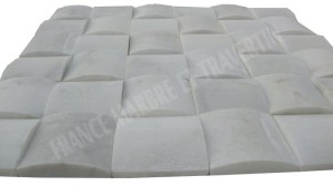 Marbre Blanc Parement Demi Rond 10x10 cm