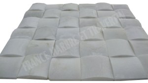 Marbre Blanc Parement Demi Rond 10x10 cm