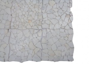 Marbre Blanc Mosaïque Opus Galet sur filet 30x30 cm